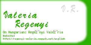 valeria regenyi business card